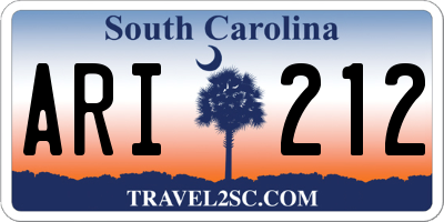 SC license plate ARI212