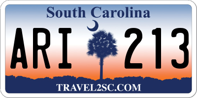 SC license plate ARI213