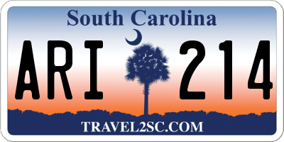 SC license plate ARI214