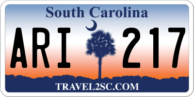 SC license plate ARI217