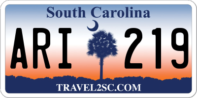 SC license plate ARI219
