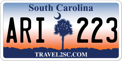 SC license plate ARI223