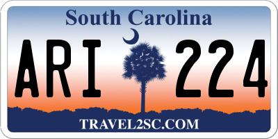 SC license plate ARI224