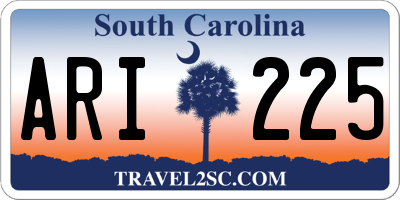SC license plate ARI225