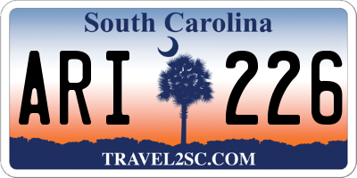SC license plate ARI226