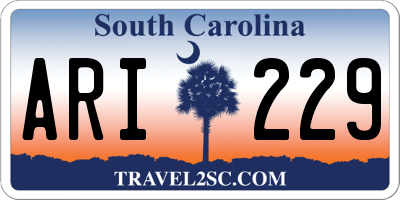 SC license plate ARI229