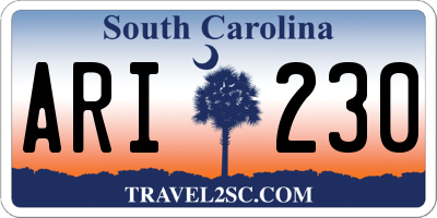 SC license plate ARI230