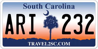SC license plate ARI232