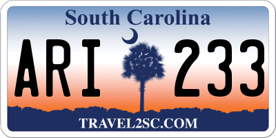 SC license plate ARI233