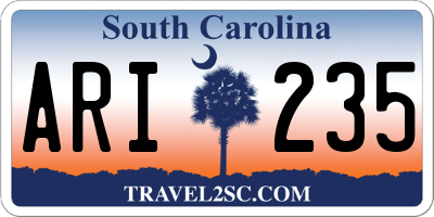 SC license plate ARI235