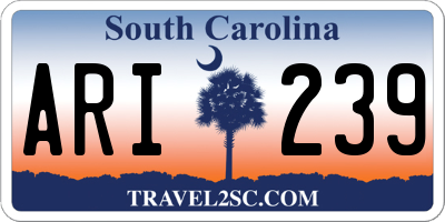 SC license plate ARI239