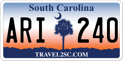 SC license plate ARI240