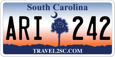SC license plate ARI242