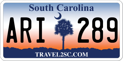 SC license plate ARI289