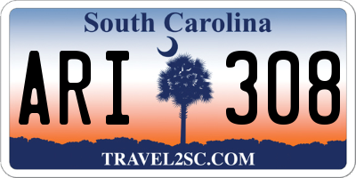 SC license plate ARI308