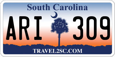 SC license plate ARI309