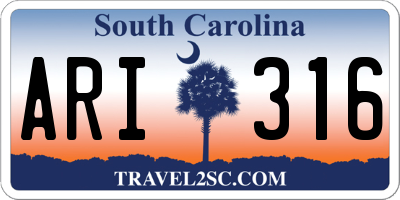 SC license plate ARI316