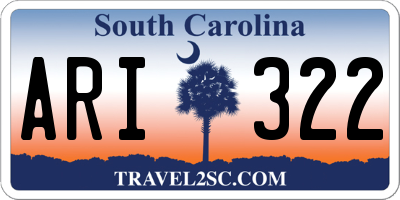 SC license plate ARI322