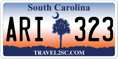 SC license plate ARI323