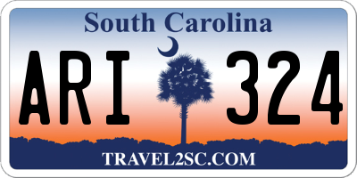SC license plate ARI324