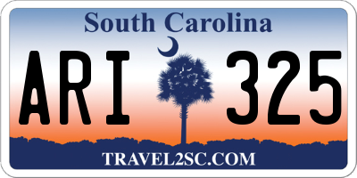 SC license plate ARI325