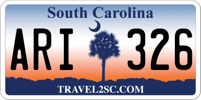 SC license plate ARI326