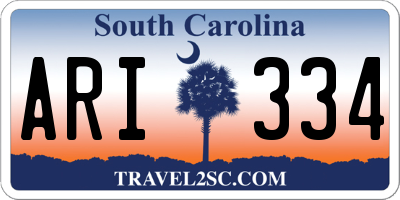 SC license plate ARI334