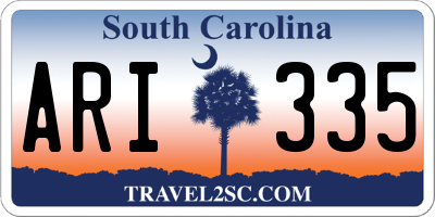 SC license plate ARI335