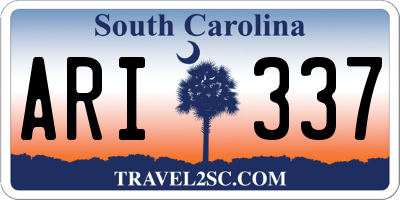 SC license plate ARI337
