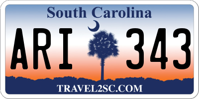 SC license plate ARI343