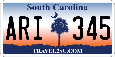 SC license plate ARI345