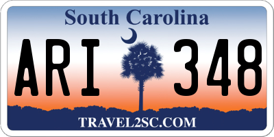 SC license plate ARI348