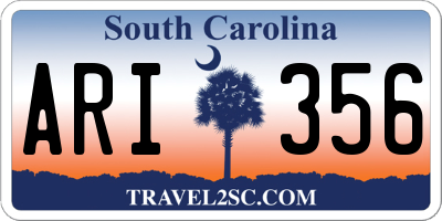 SC license plate ARI356