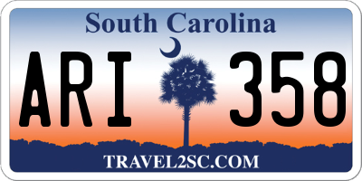 SC license plate ARI358
