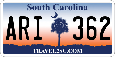 SC license plate ARI362