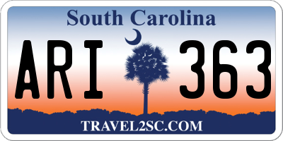 SC license plate ARI363