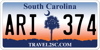 SC license plate ARI374
