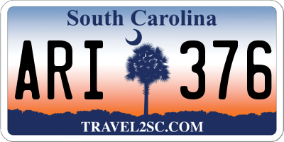 SC license plate ARI376