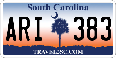 SC license plate ARI383
