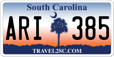 SC license plate ARI385