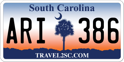 SC license plate ARI386