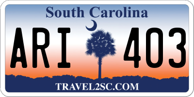 SC license plate ARI403