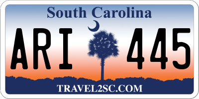 SC license plate ARI445