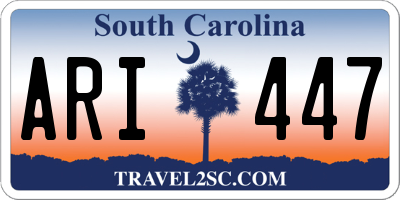 SC license plate ARI447