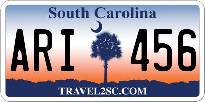 SC license plate ARI456