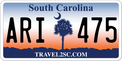 SC license plate ARI475