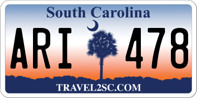 SC license plate ARI478