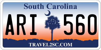 SC license plate ARI560