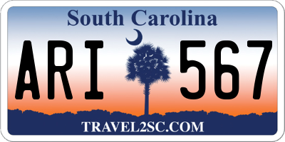 SC license plate ARI567