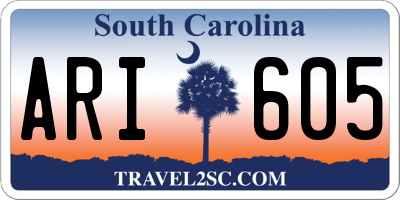 SC license plate ARI605